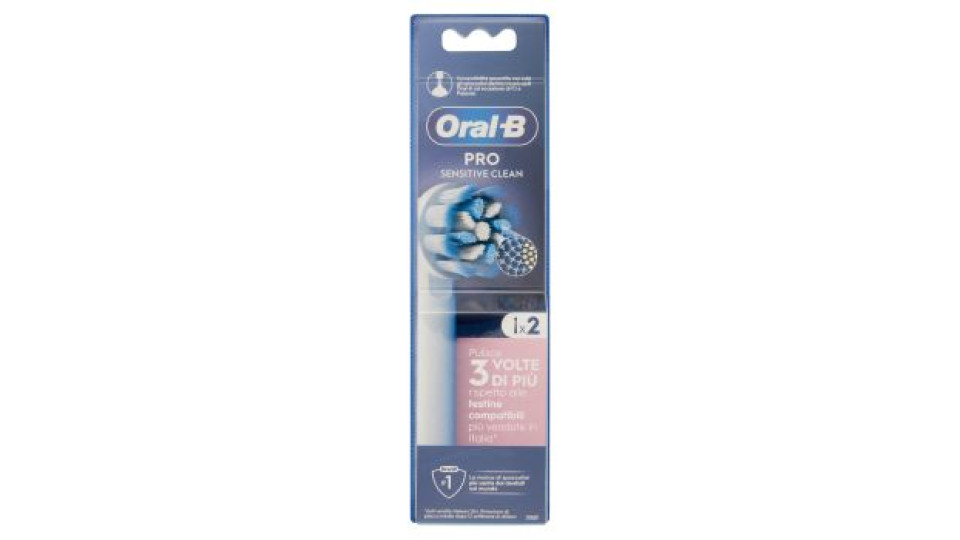 Oral-B Testine di Ricambio Pro Sensitive Clean per Spazzolino Elettrico Denti Ricaricabile 2 pz
