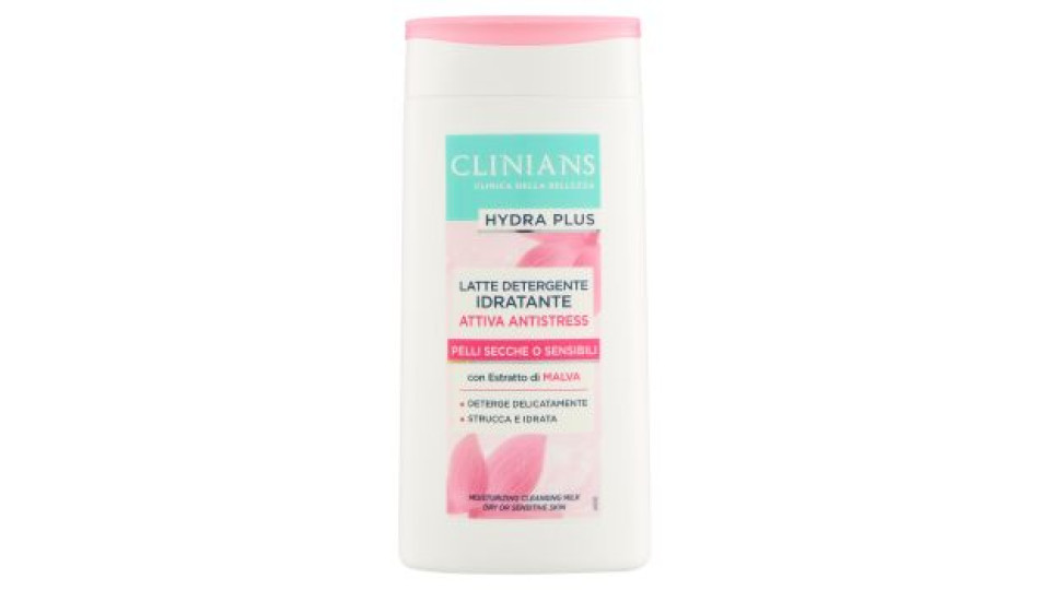 Clinians Hydra Plus Latte Detergente Idratante Attiva Antistress Pelli Secche o Sensibili 200 mL