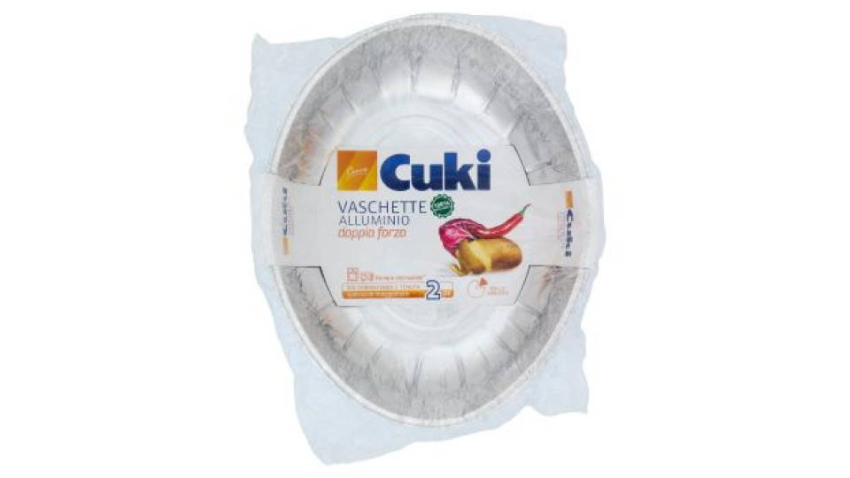 Cuki Vaschette Alluminio - Doppia Forza - pollo arrosto [E1G] - 1 confezione da