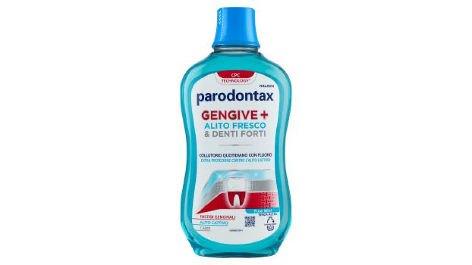Parodontax Collutorio Gengive+ Alito Fresco & Denti Forti contro Fastidi Gengivali Carie 500 ml