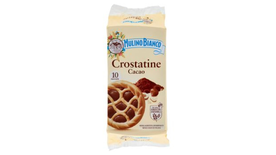 Mulino Bianco Crostatine con Crema al Cacao e Nocciole - Colazione e Snack Dolce per Merenda - 10 Crostatine (400 g)