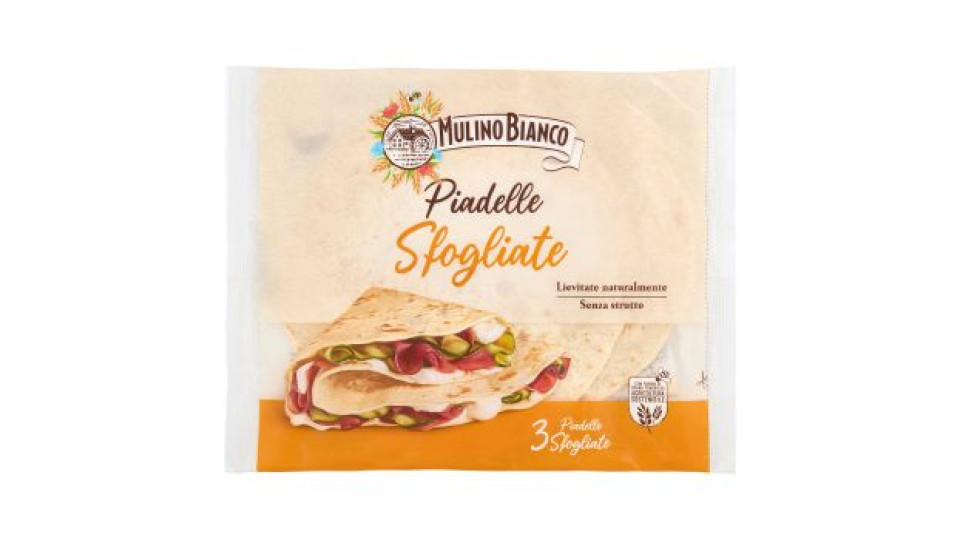 Mulino Bianco Piadelle Sfogliate Ideale per Piadina 3pz 330g