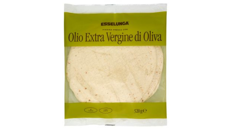 Esselunga 4 piadine con olio extra vergine di oliva