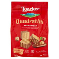 Loacker Wafer Quadratini Napolitaner con crema alle nocciole 100% italiane tostate wafers 250 g