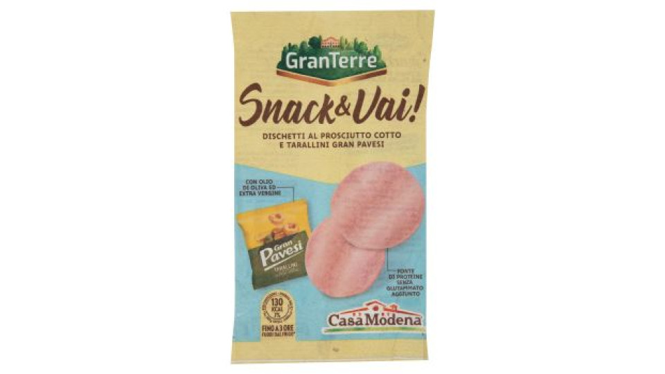 Casa Modena Snack & Vai! Dischetti al Prosciutto Cotto e Tarallini Gran Pavesi 50 g