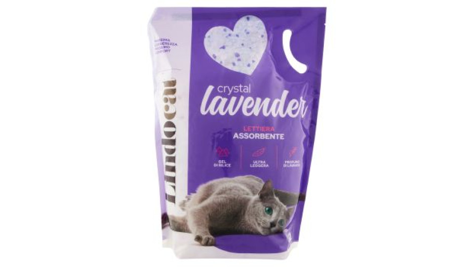 LindoCat Crystal Lavender Lettiera a Base di Cristalli di Gel di Silice