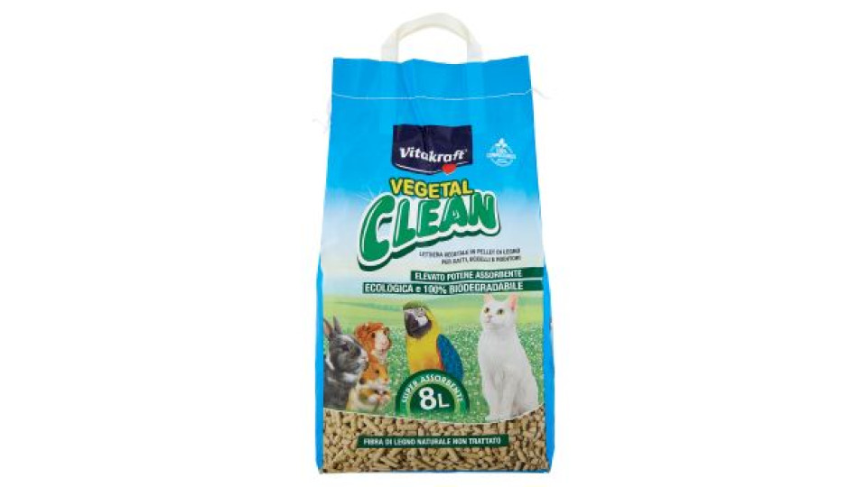Vitakraft Vegetal Clean Lettiera per gatti e piccoli animali, 100% vegetale