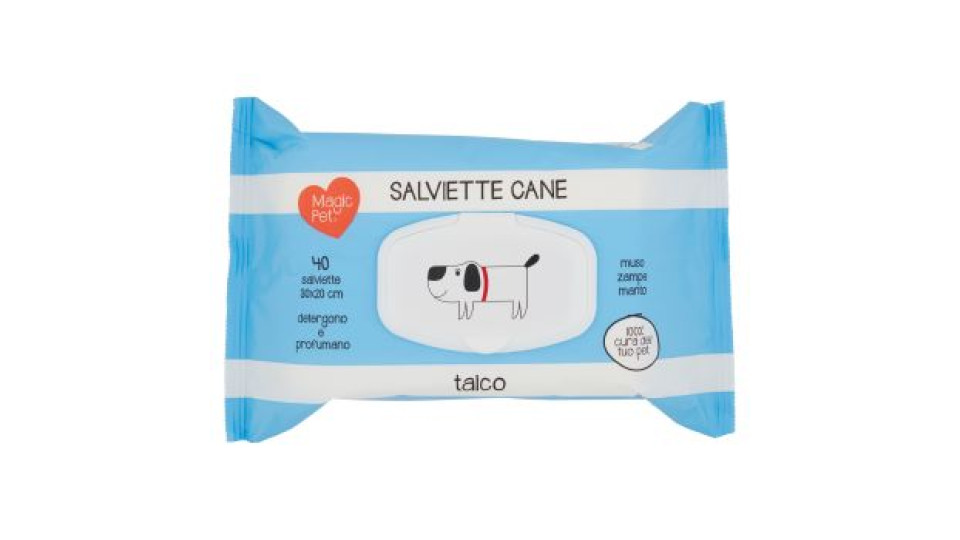Magic Pet, salviette cane al talco