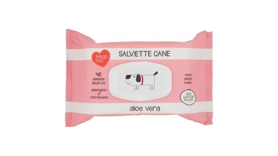 Magic Pet, salviette cane all'aloe vera