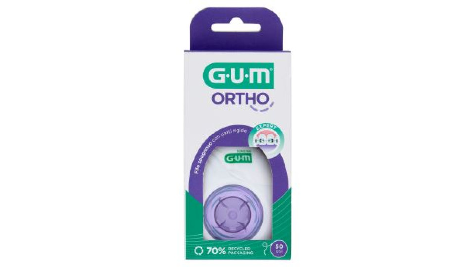 Gum, Ortho Floss 3220 Filo spugnoso con parti rigide