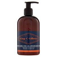 King C. Gillette Detergente per la Cura della Barba e Viso da Uomo con Acqua di Cocco, Olio di Argan e Olio di Avocado