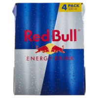 Red Bull Energy Drink, Senza Zuccheri, 250 ml (4 Lattine)