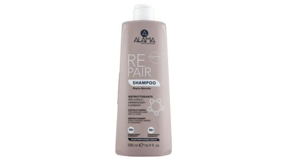 Alama Professional Repair Shampoo Ristrutturante per Capelli Danneggiati e Sfibrati 500 ml