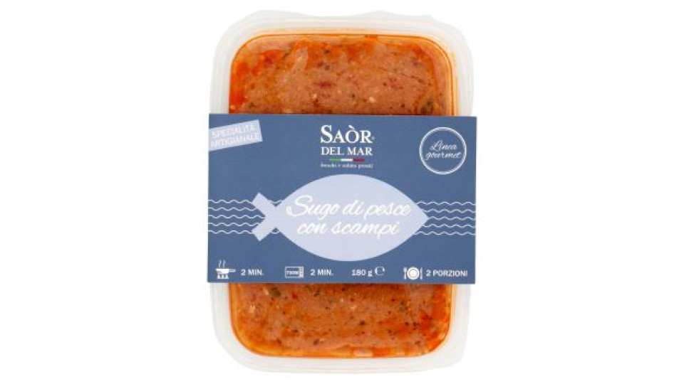 Saòr del Mar Linea gourmet Sugo di pesce con scampi 180 g