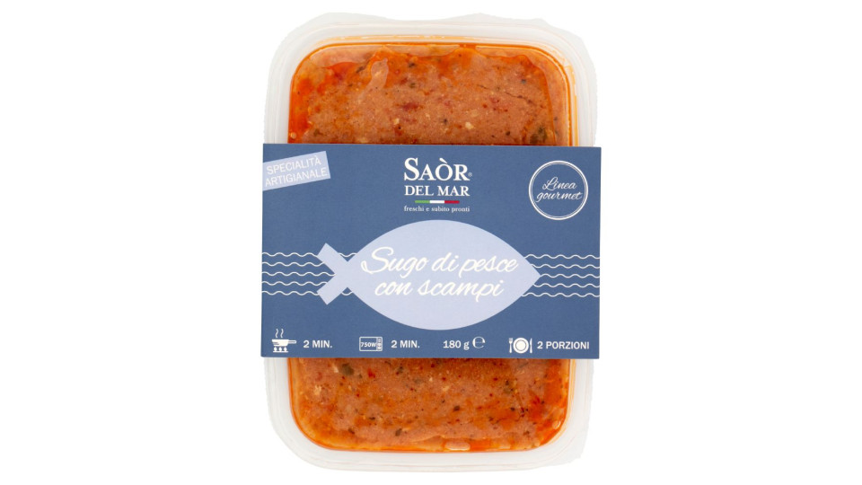 Saòr del Mar Linea gourmet Sugo di pesce con scampi 180 g