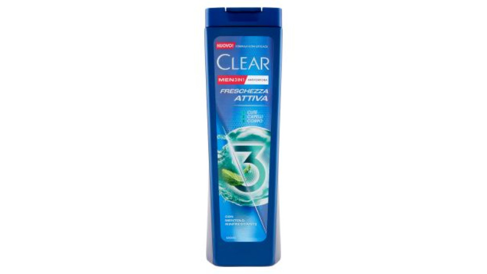 Clear Men 3in1 Antiforfora Freschezza Attiva 225 ml