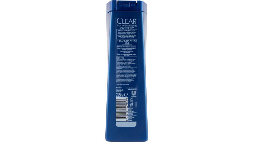 Clear Men 3in1 Antiforfora Freschezza Attiva 225 ml