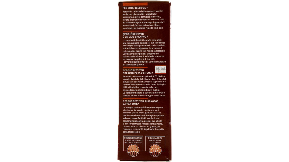 RestivOil Fisiologico Olio-Shampoo per Cute Sensibile Sebo Normalizzante 250 ml