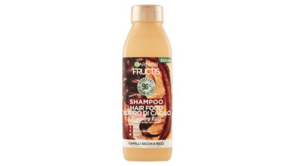Garnier Fructis Shampoo Hairfood Burro di Cacao, per capelli secchi e ricci 350 ml