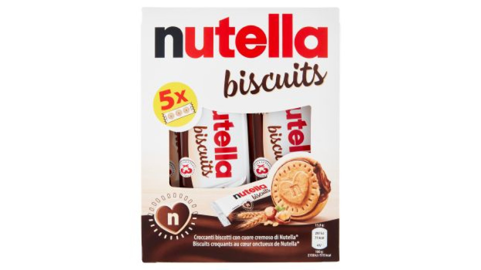 nutella biscuits 5 confezioni da 3 pezzi 207 g