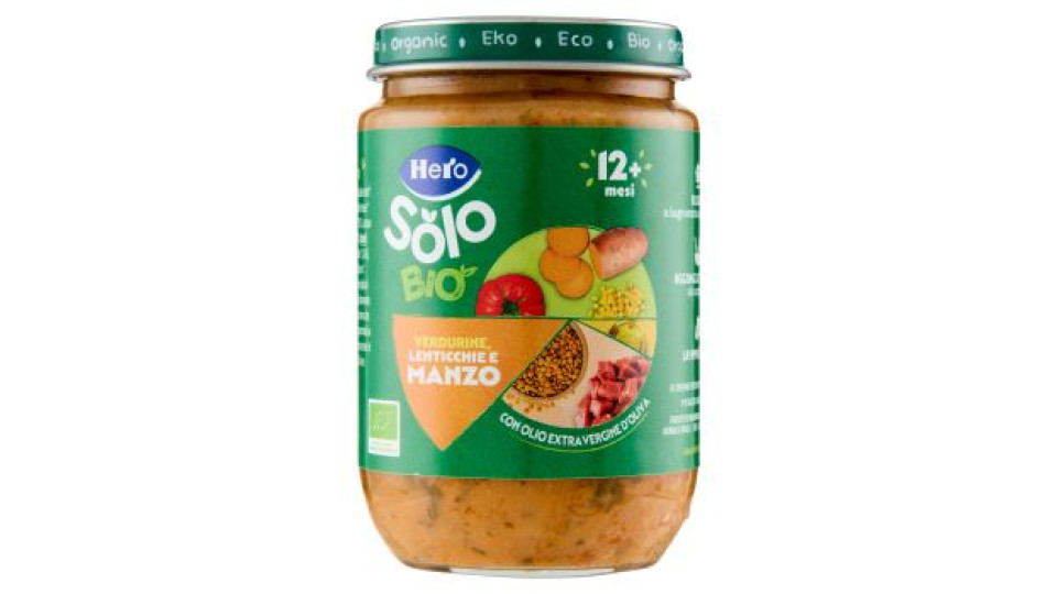 Hero Solo Bio Verdurine, Lenticchie e Manzo 190 g