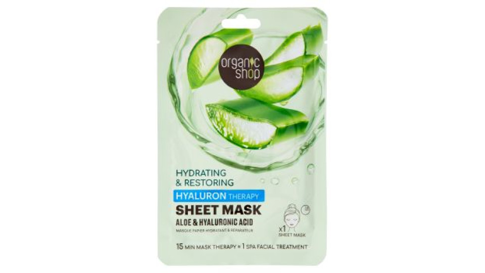Organic Shop, Maschera in tessuto Idratante e Rigenerante 25 g