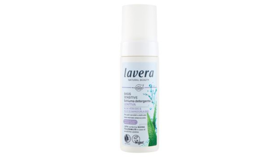 lavera Basis Sensitive Schiuma detergente Lenitiva Aloe Vera Bio & Olio di Mandorla Bio 150 ml