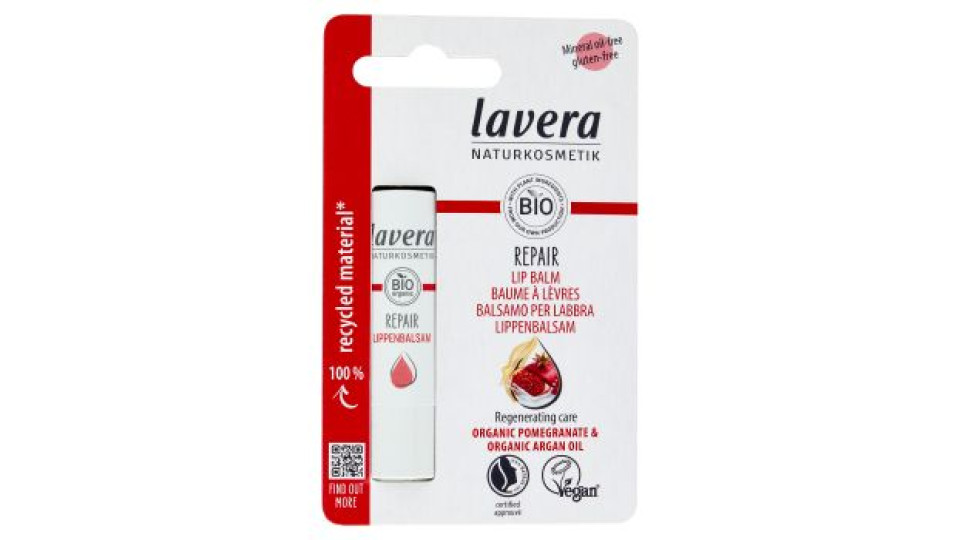 lavera Repair Balsamo per Labbra Organic Pomegranate & Organic Argan Oil 4,5 g
