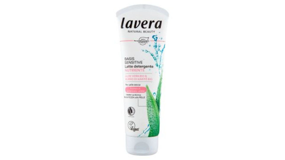 lavera Basis Sensitive Latte detergente Nutriente Aloe Vera Bio & Burro di Karité Bio 125 ml