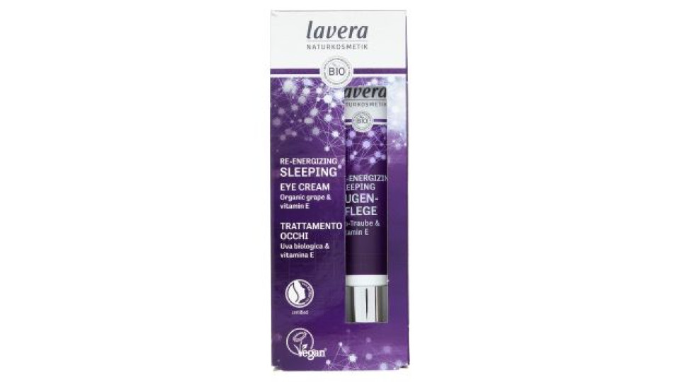 lavera Re-Energizing Sleeping Eye Cream Trattamento Occhi Uva biologica & vitamina E 15 ml