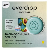 everdrop Body Care Bagnoschiuma Solido per Tutti i Tipi di Pelle Fragranza Lavanda ed Eucalipto 60 g