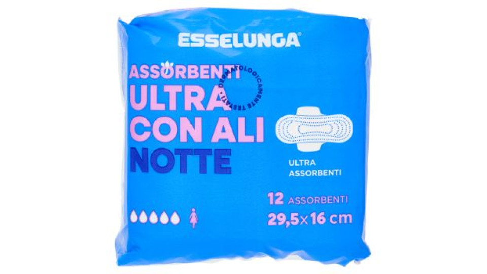 Esselunga Assorbenti ultra con ali notte 29,5x16 cm 12 pz