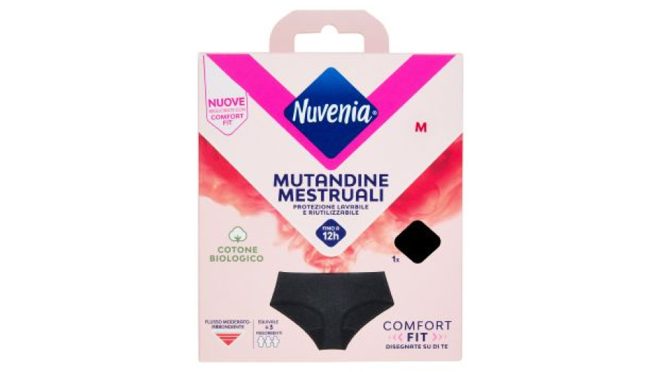 Nuvenia Mutandine Mestruali M Nero 1 pz