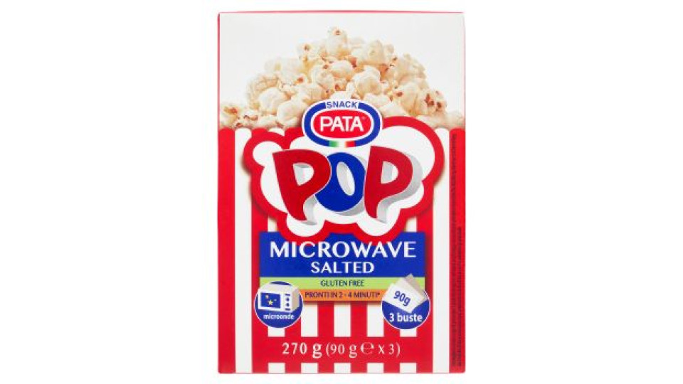 Pata Pop Microwave Salted 3 x 90 g