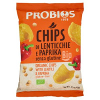 Probios Chips di Lenticchie e Paprika senza glutine Bio 40 g