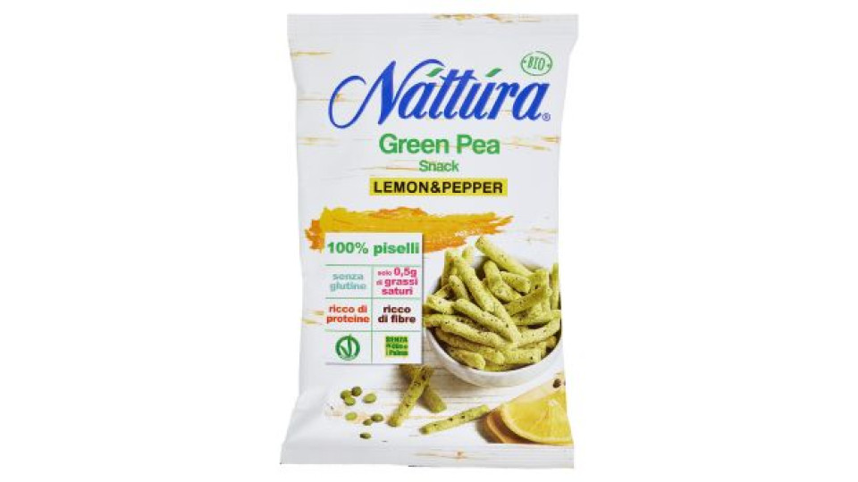 Náttúra Green Pea Snack Lemon&Pepper Bio 80 g