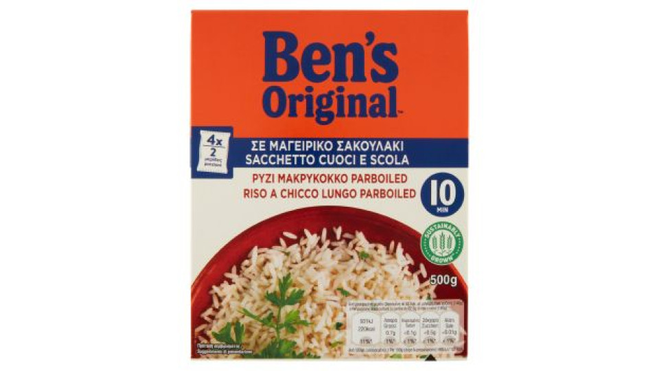 Ben's Original Riso a Chicco Lungo Parboiled Sacchetto Cuoci e Scola 500 g
