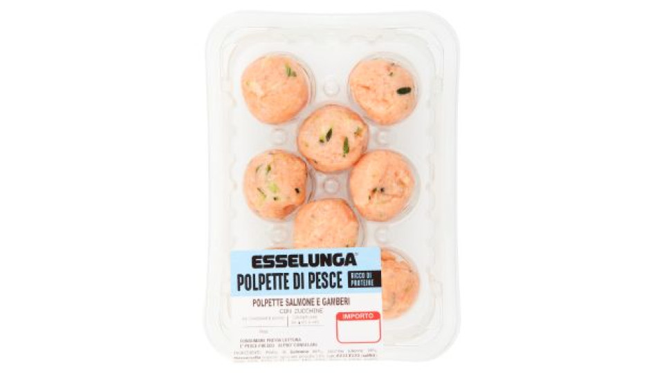 Esselunga Polpette di pesce salmone e gamberi con zucchine 180 g