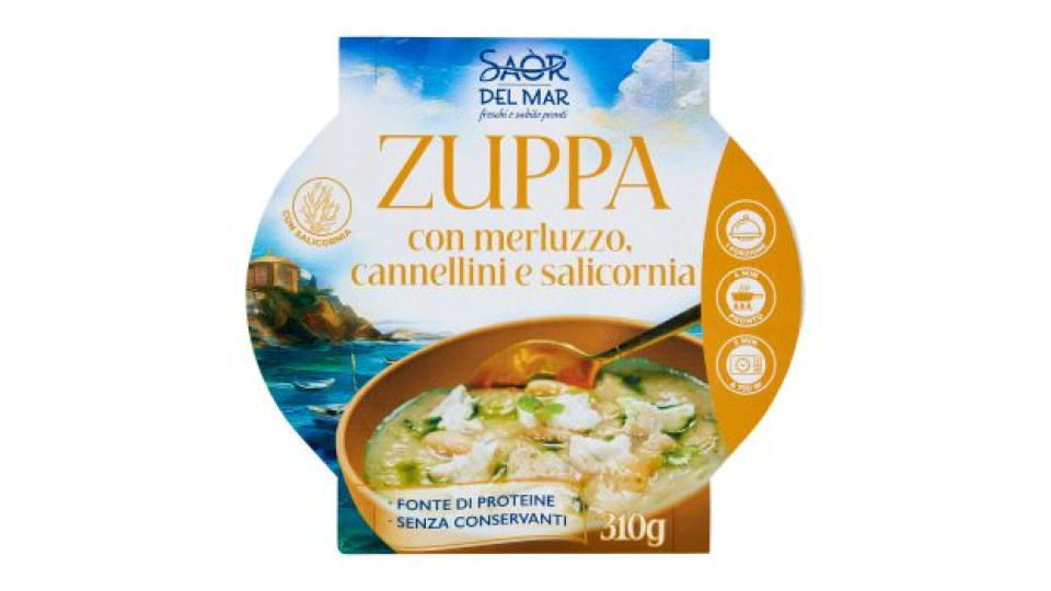 Saòr del Mar Zuppa con merluzzo, cannellini e salicornia 310 g