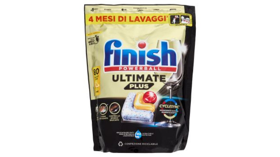 Finish Ultimate Plus Limone pastiglie lavastoviglie 80 lavaggi 976 g