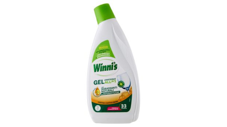 Winni's Gel Lavastoviglie All in 1 Antiodore 33 Lavaggi 561 ml