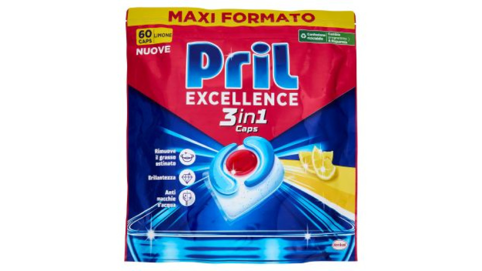 PRIL Excellence 3in1 Caps Limone 60pz (1.086g)