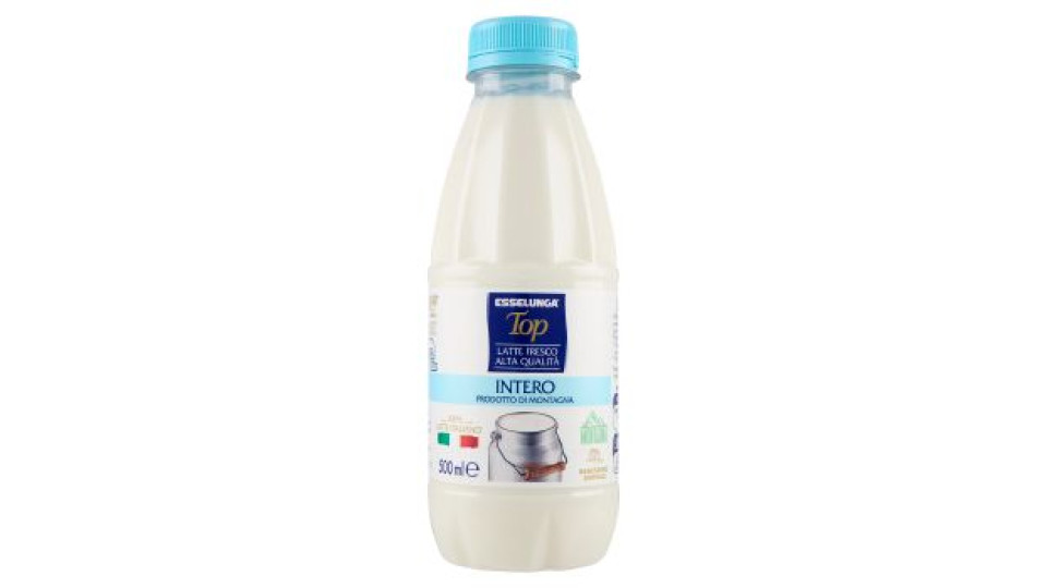 Esselunga Top, Latte fresco alta qualità intero prodotto di montagna - da conservare in frigorifero 500 ml