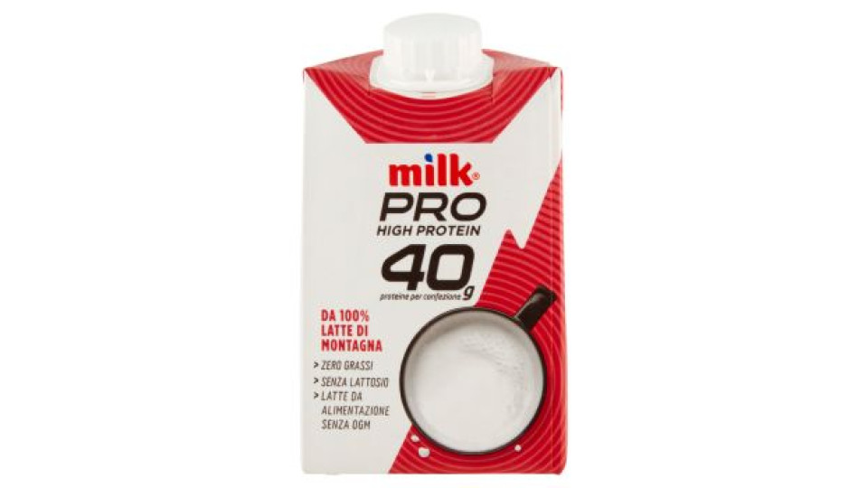 Milk, Pro High Protein 40g da 100% latte di montagna - da conservare in frigorifero 500 ml