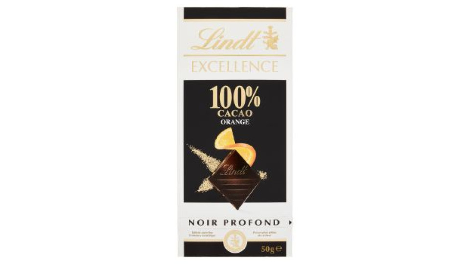 Lindt Excellence Tavoletta Cioccolato Fondente 100% Arancia 50 g