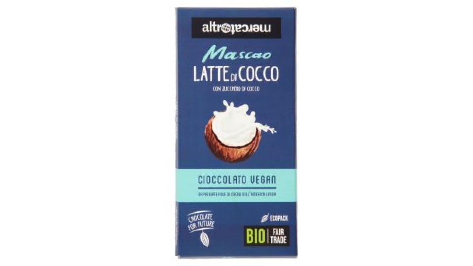 altromercato Bio Mascao Latte di Cocco Cioccolato Vegan 80 g