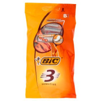 Bic 3 Sensitive Rasoi 3 Lame Usa e Getta da Uomo, 8 pezzi