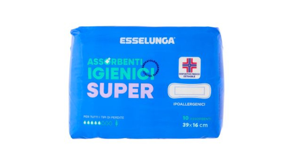 Esselunga Assorbenti igienici super 36x16 cm 10 pz