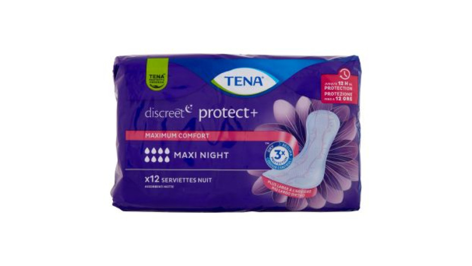 Tena discreet protect+ Maxi Night Assorbenti 12 pz
