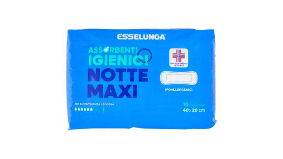 Esselunga Assorbenti igienici notte maxi 40x20 cm 10 pz